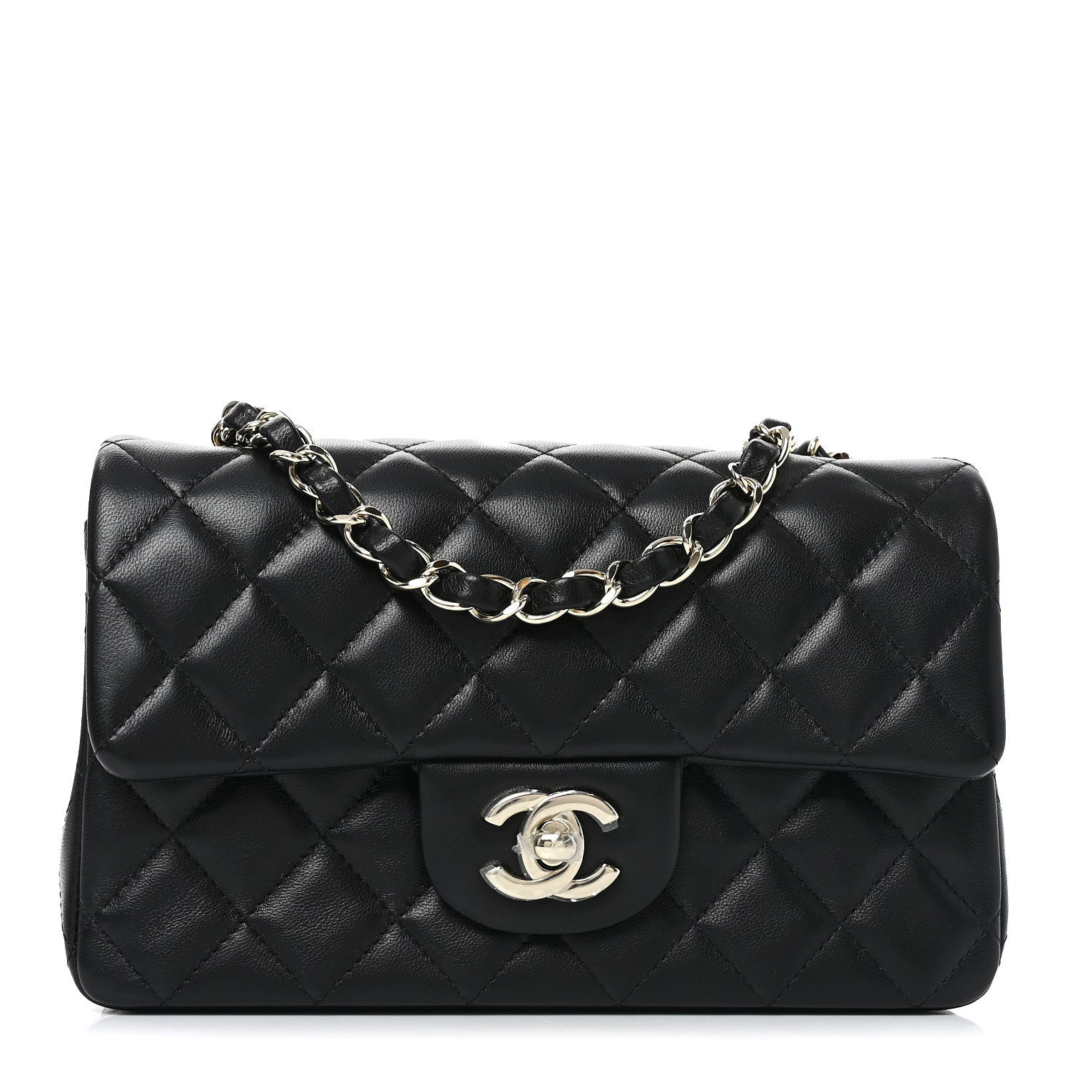 Chanel Lambskin Quilted Mini Rectangular Flap Black 1 of 11