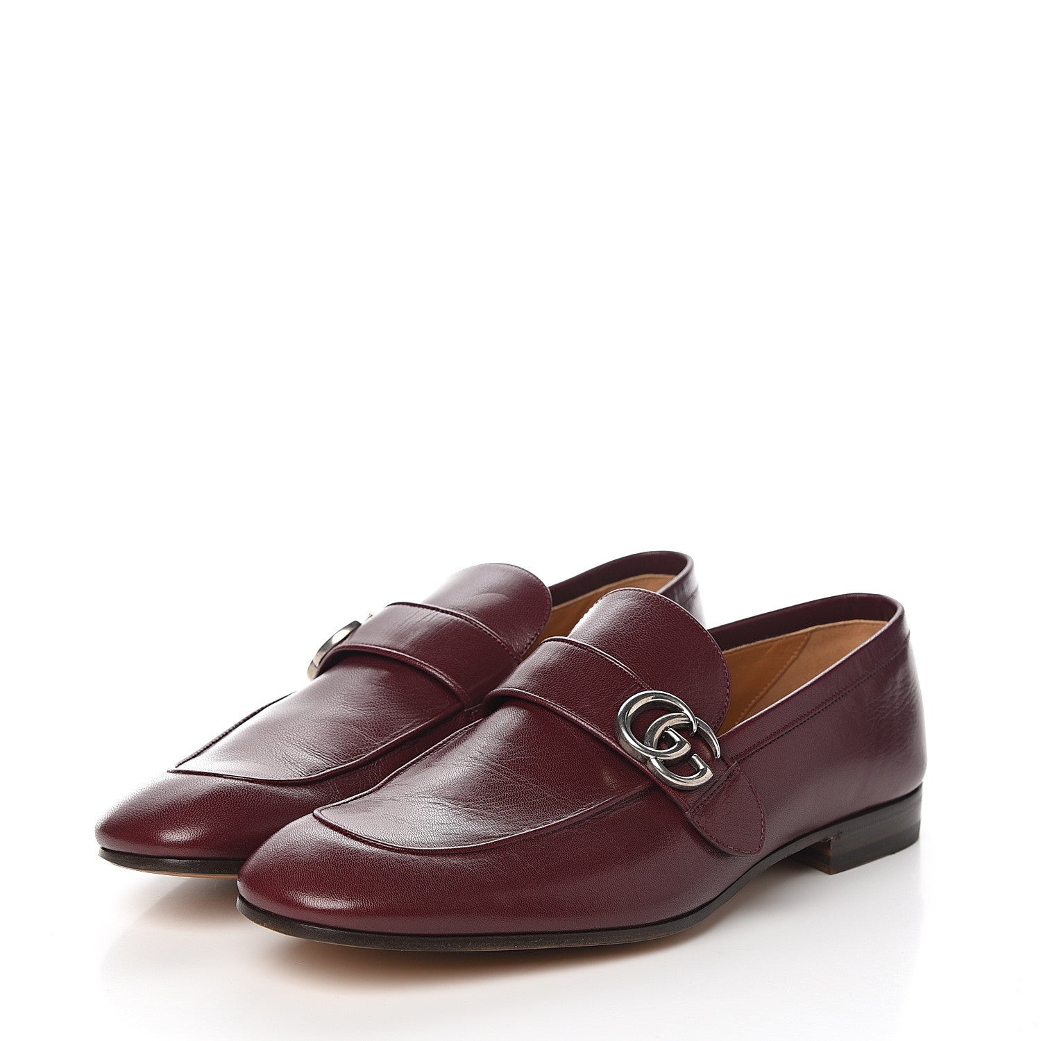 Gucci Goatskin Mens GG Loafers 10 Strong Red 3 of 11