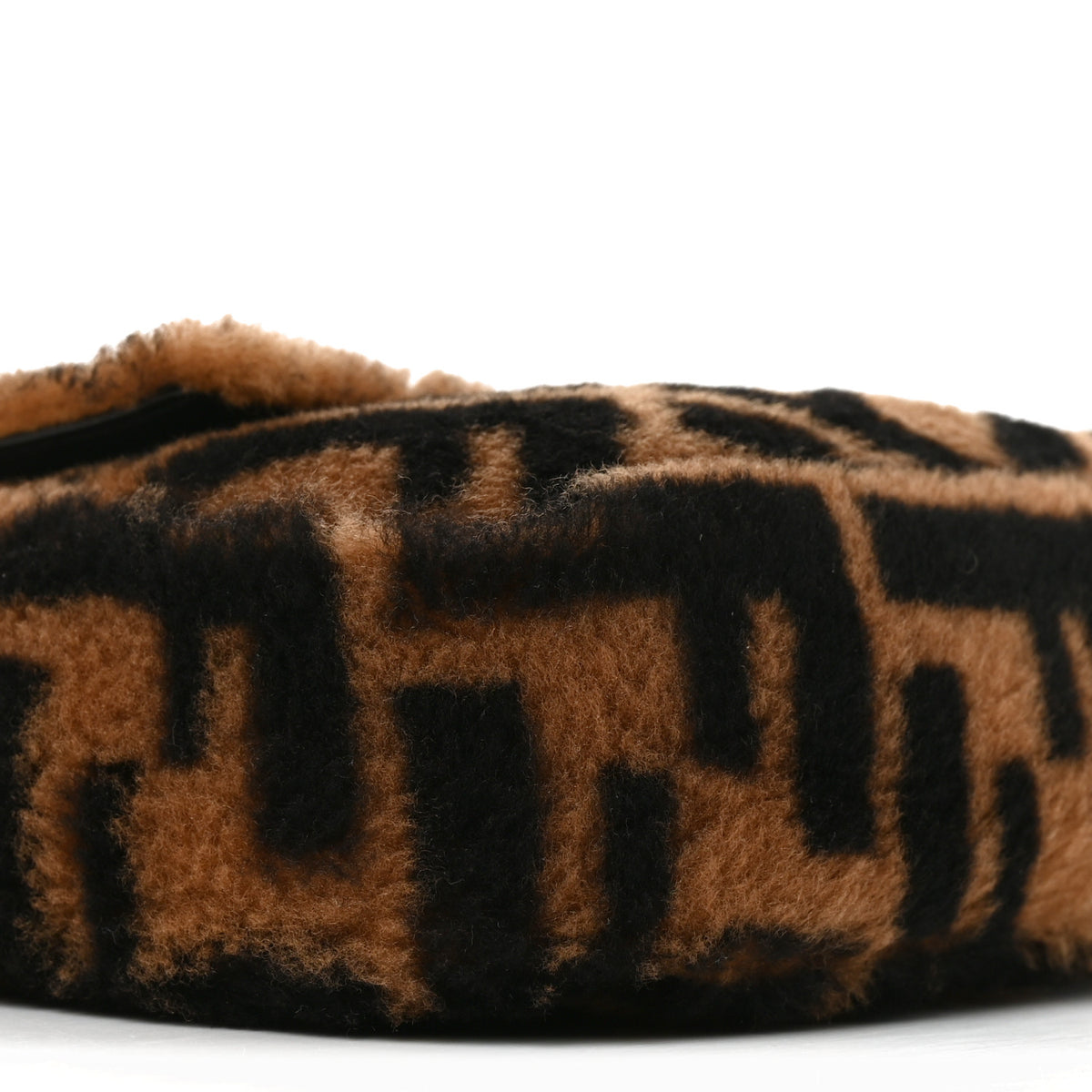 Shearling Vitello Dolce Macro FF 1974 Baguette Tobacco Black