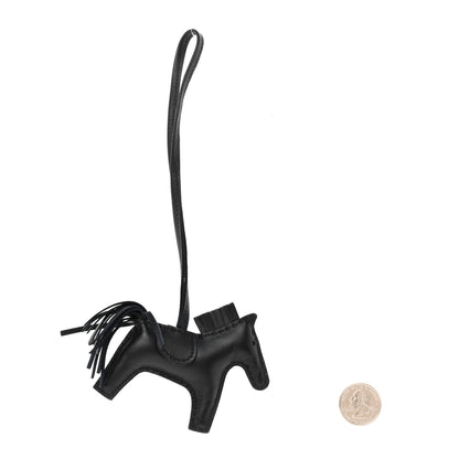 Hermes Milo Lambskin Grigri Rodeo Horse Bag Charm PM So Black 2 of 4