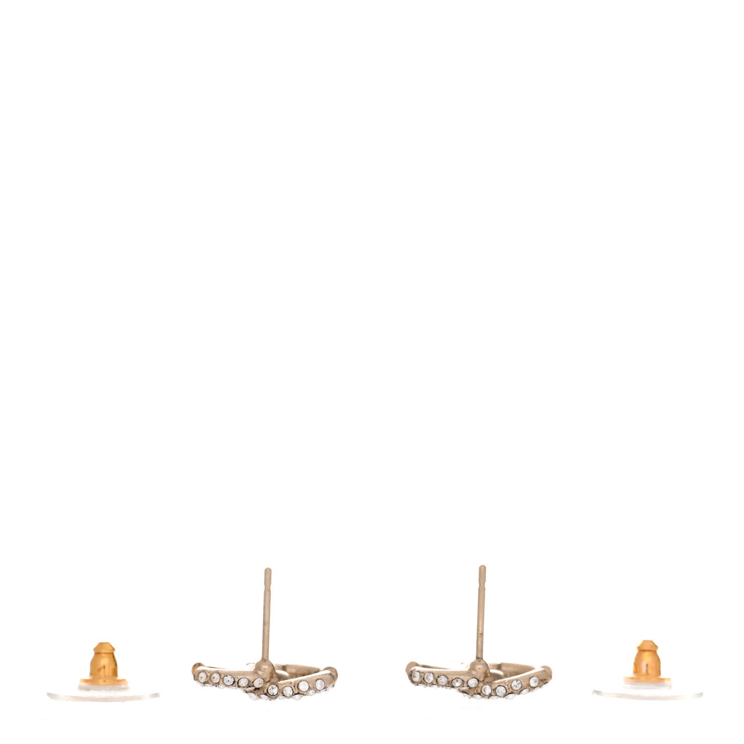 Chanel Crystal Mini CC Earrings Gold 3 of 4