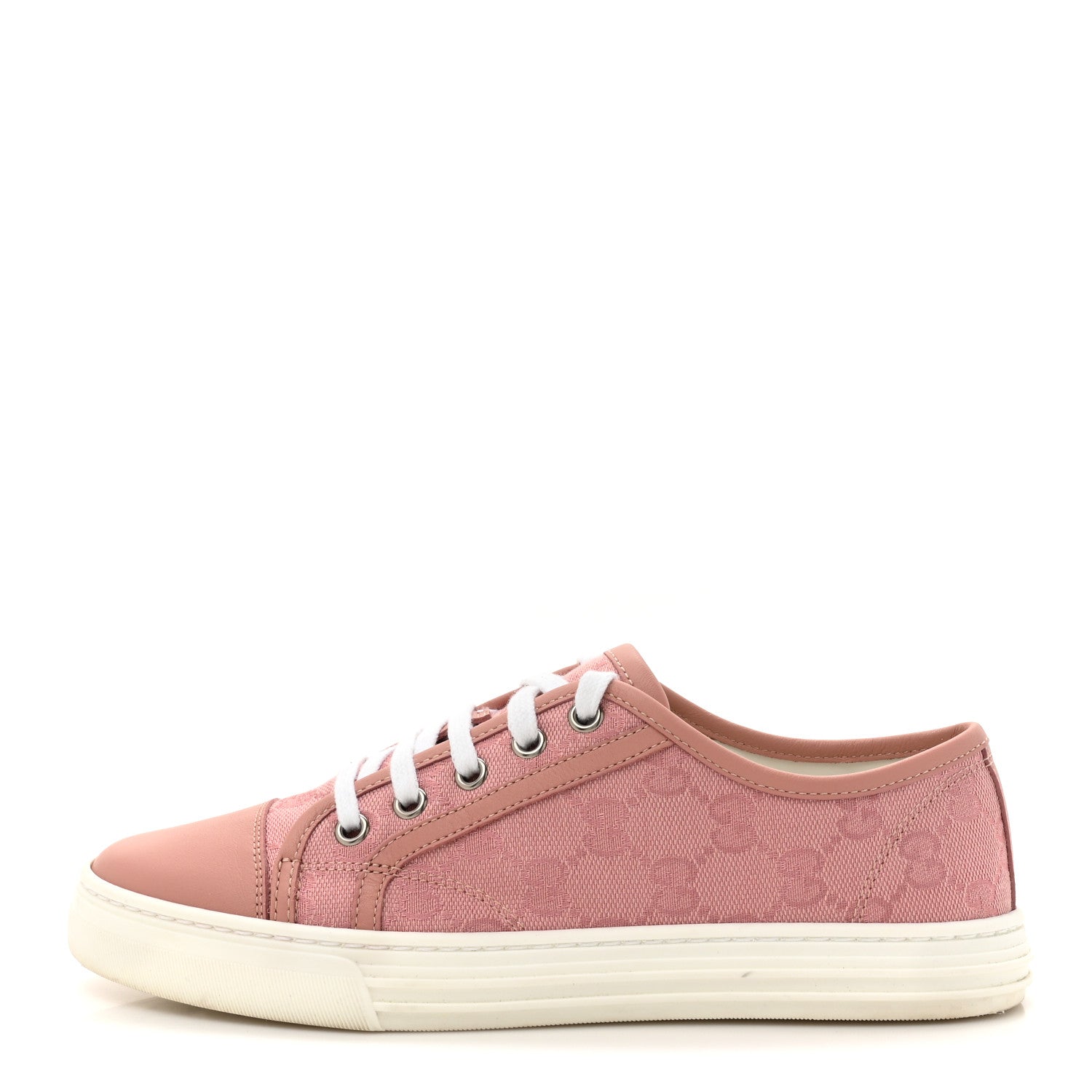 Gucci GG Monogram Calfskin Womens Low Top Sneakers 36.5 Pink Soft Pink 1 of 10