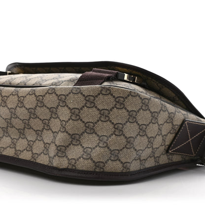 Gucci GG Plus Monogram Medium Double Buckle Flap Messenger Bag Beige Dark Brown 8 of 10