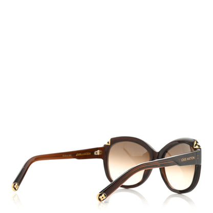 Louis Vuitton Acetate Hortensia Cat Eye Sunglasses Z0486W Brown Glitter 4 of 9