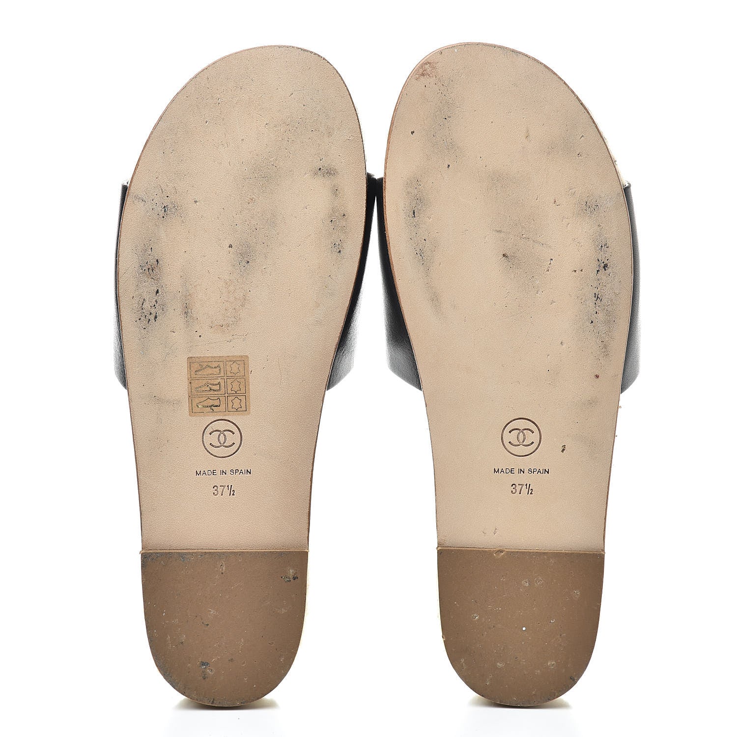Chanel Calfskin Gripoix CC Espadrille Slip On Sandals 37.5 Black 6 of 11