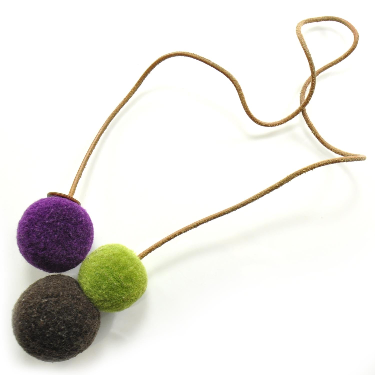 Hermes Wool Laine Et Cuir Pom Poms Bag Charm 1 of 4