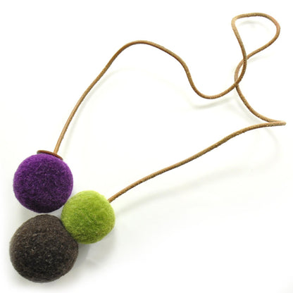 Hermes Wool Laine Et Cuir Pom Poms Bag Charm 1 of 4
