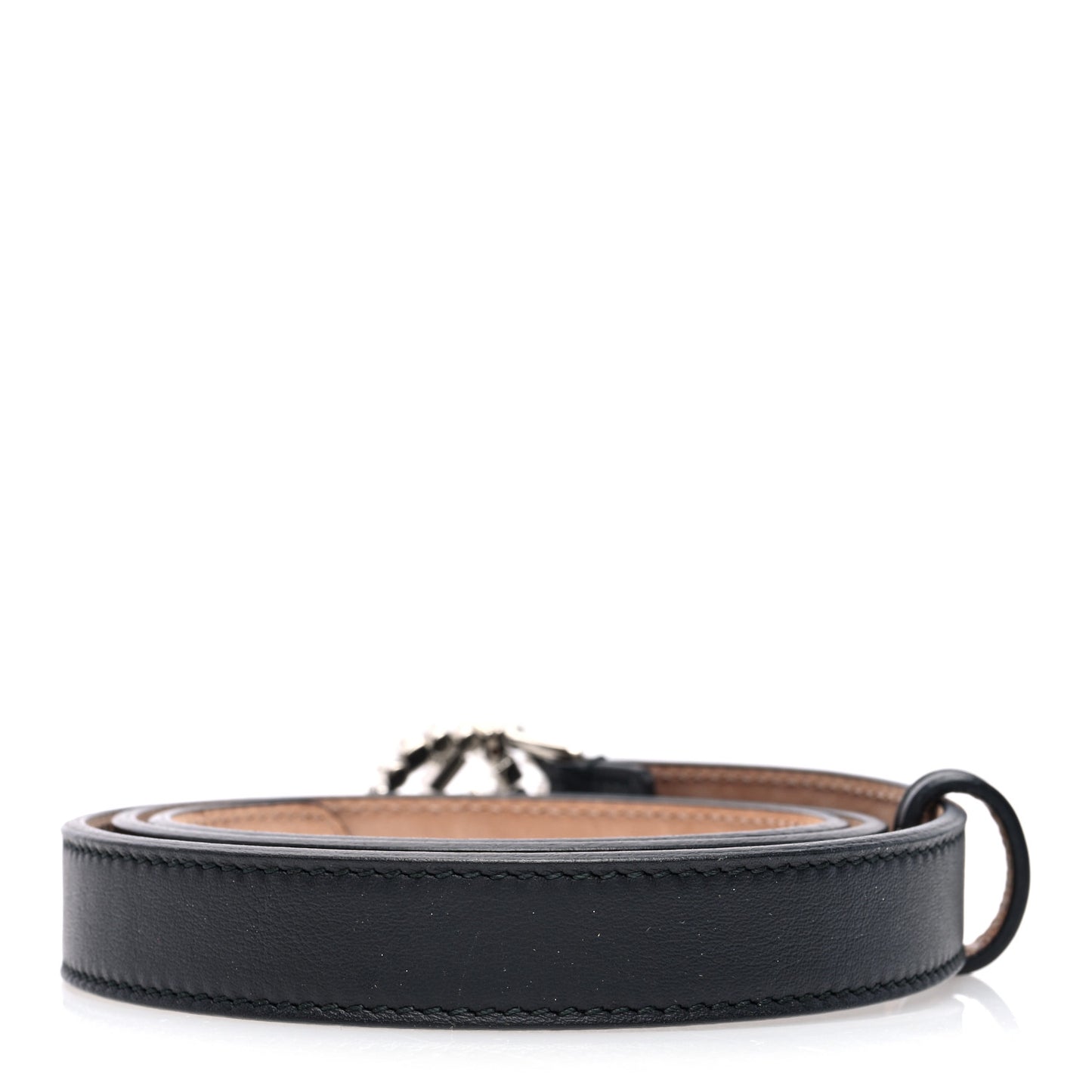 Calfskin Crystal Interlocking G Belt 80 32 Black