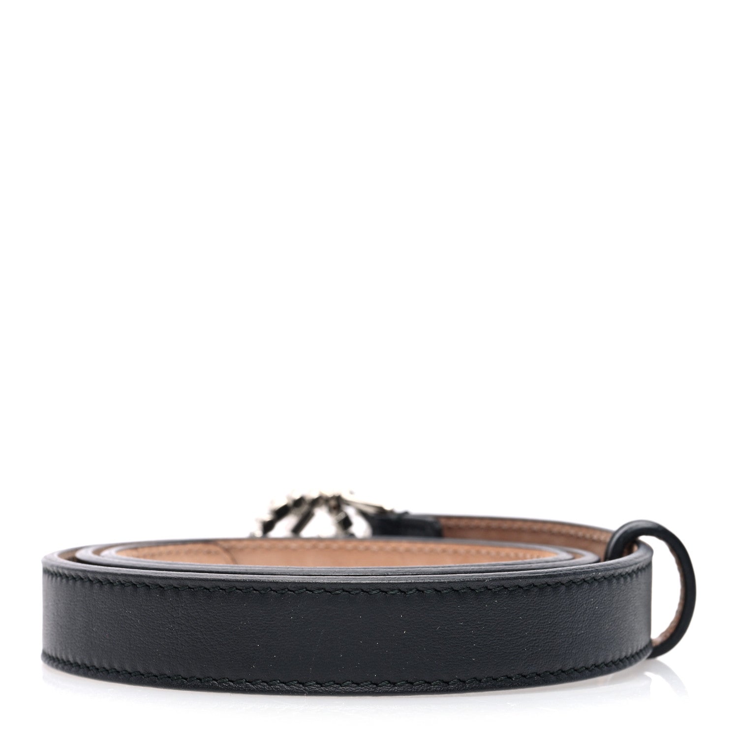 Gucci Calfskin Crystal Interlocking G Belt 80 32 Black 2 of 5