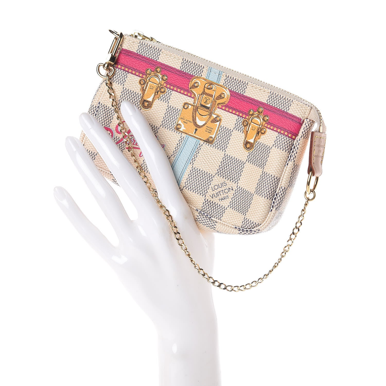 Louis Vuitton Damier Azur Summer Trunks Newport Beach Mini Pochette Accessories 2 of 8