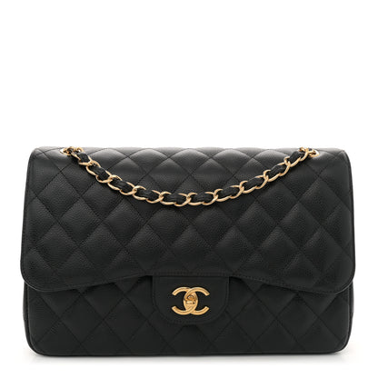 Chanel Caviar Quilted Jumbo Double Flap Black 1 of 10
