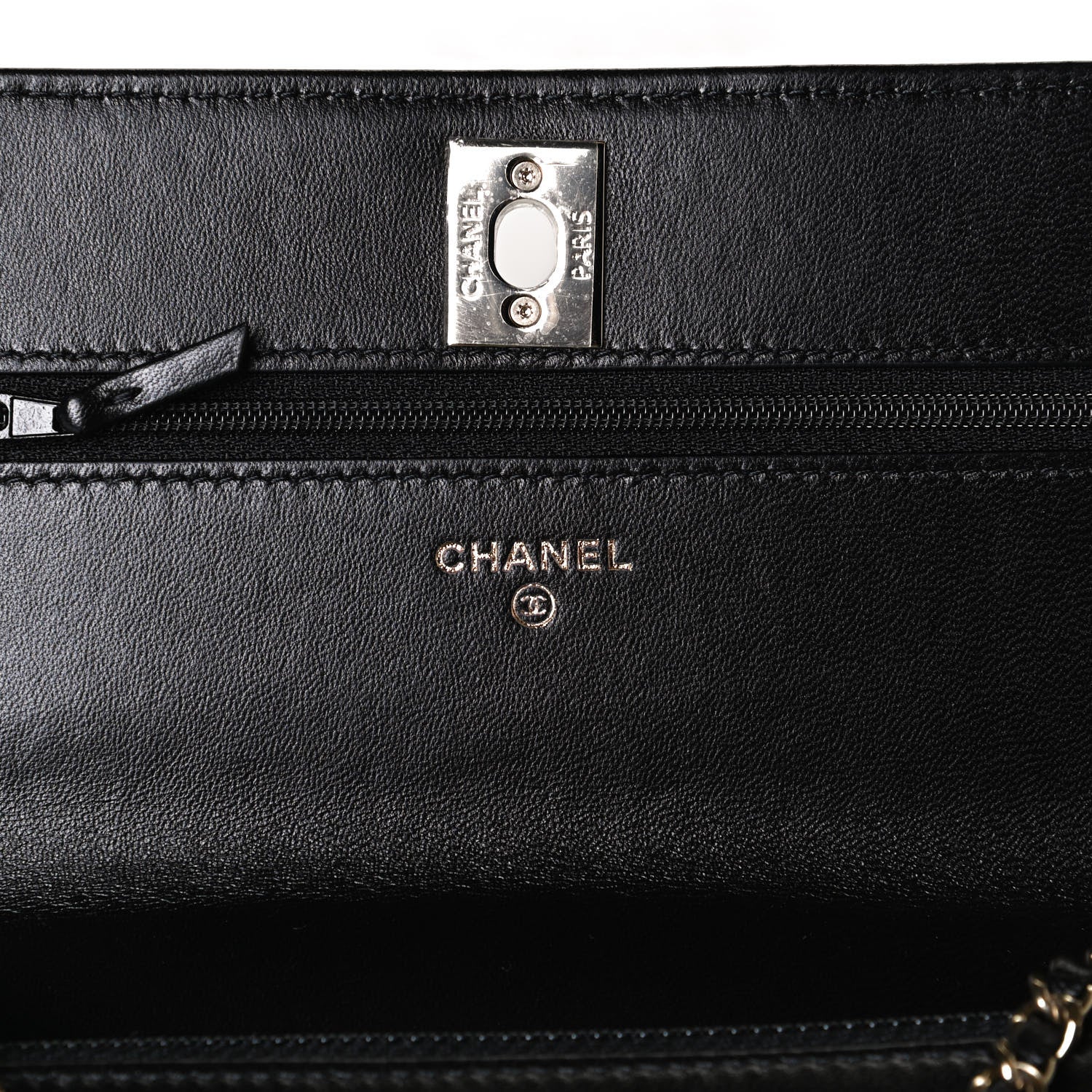 Chanel Lambskin Quilted Trendy CC Wallet On Chain WOC Black 6 of 14
