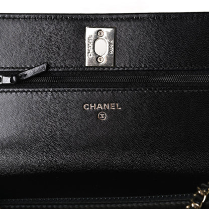 Chanel Lambskin Quilted Trendy CC Wallet On Chain WOC Black 6 of 14