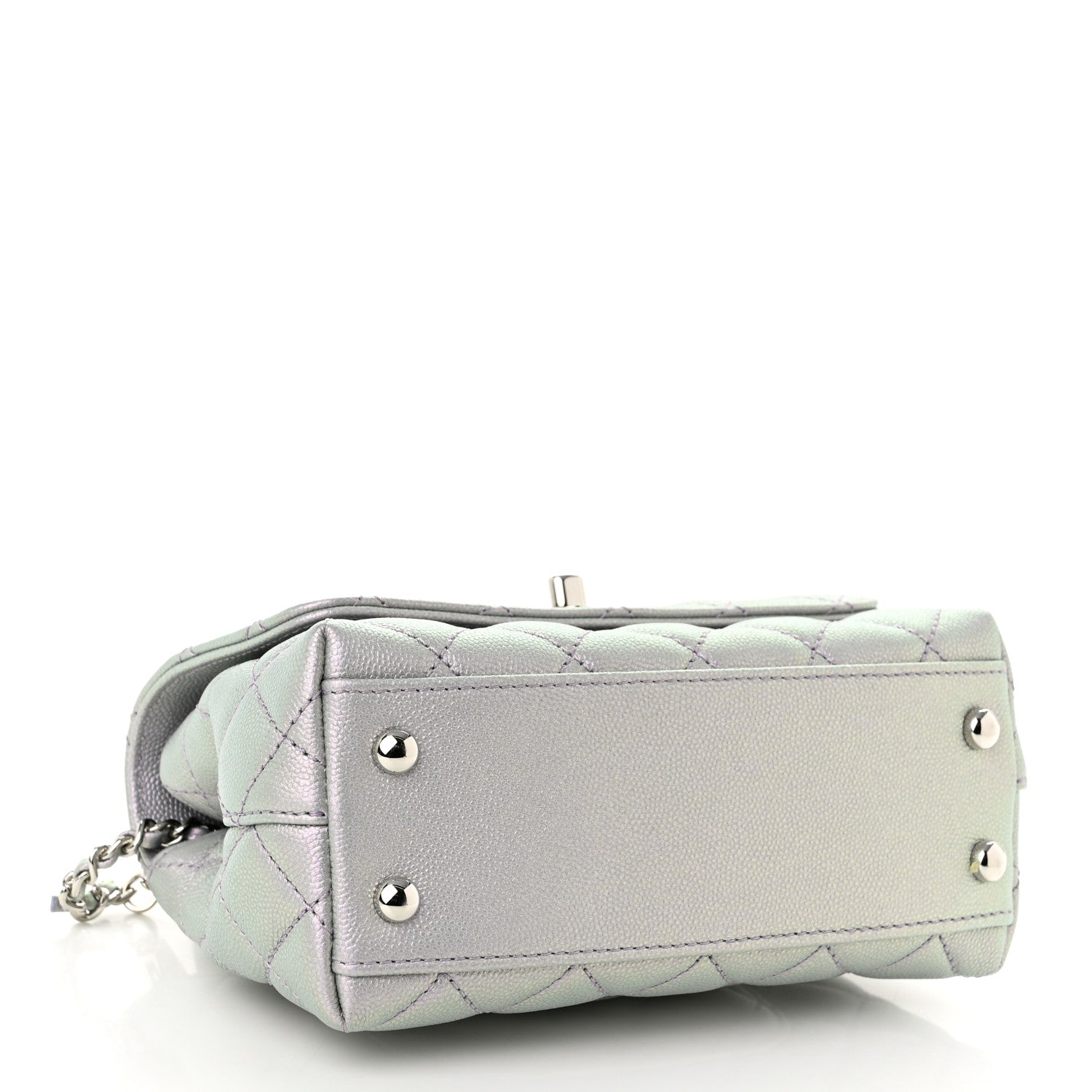 Chanel Iridescent Caviar Quilted Extra Mini Coco Handle Flap Purple 4 of 11