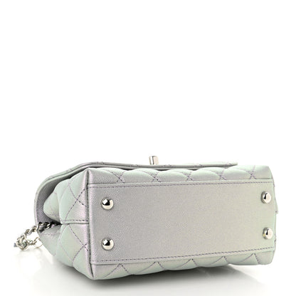 Chanel Iridescent Caviar Quilted Extra Mini Coco Handle Flap Purple 4 of 11