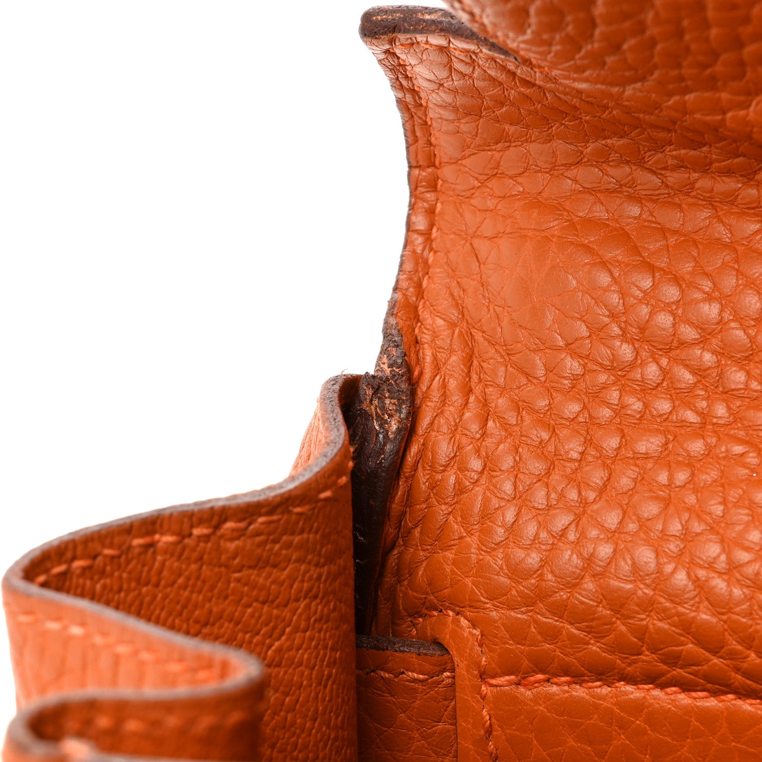Hermes Taurillon Clemence Kelly Retourne 35 Orange 10 of 26