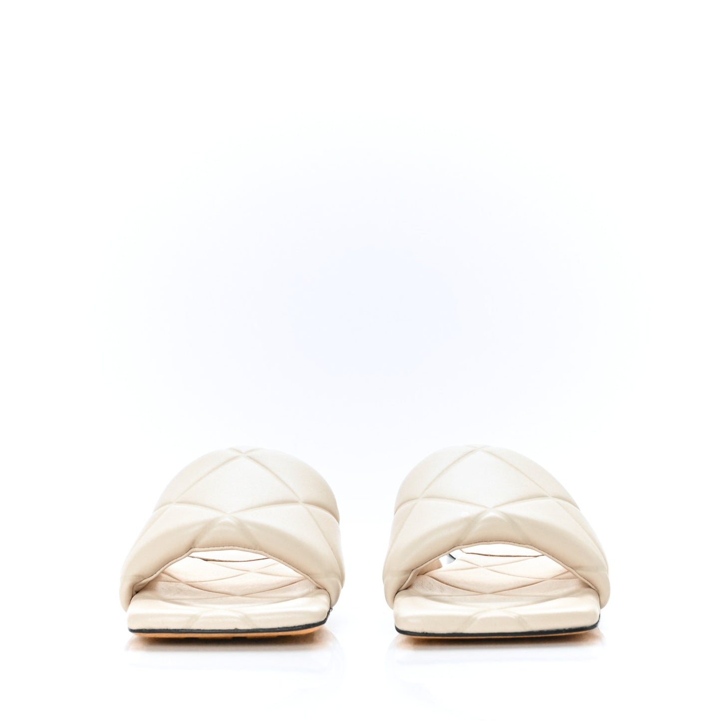 Nappa Quilted Rubber Lido Flat Sandals 39 Sea Salt