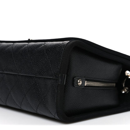 Chanel Caviar Grosgrain Quilted Top Handle CC Flap Black 10 of 10