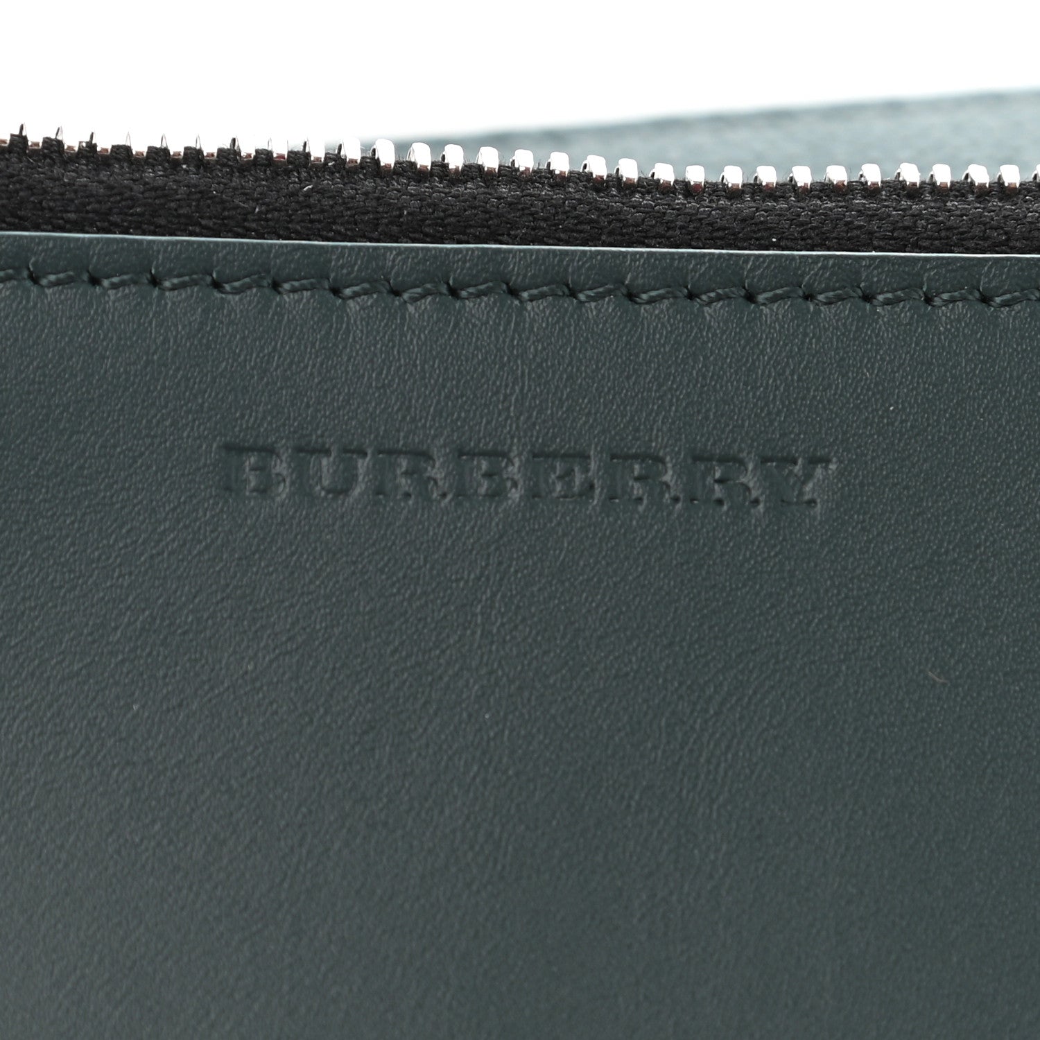 Burberry Grainy Calfskin Zip Pouch Clutch Dark Cyan 9 of 11