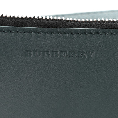 Burberry Grainy Calfskin Zip Pouch Clutch Dark Cyan 9 of 11