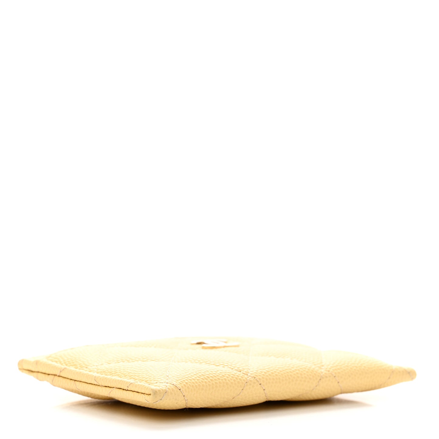 Caviar Quilted Card Holder Yellow