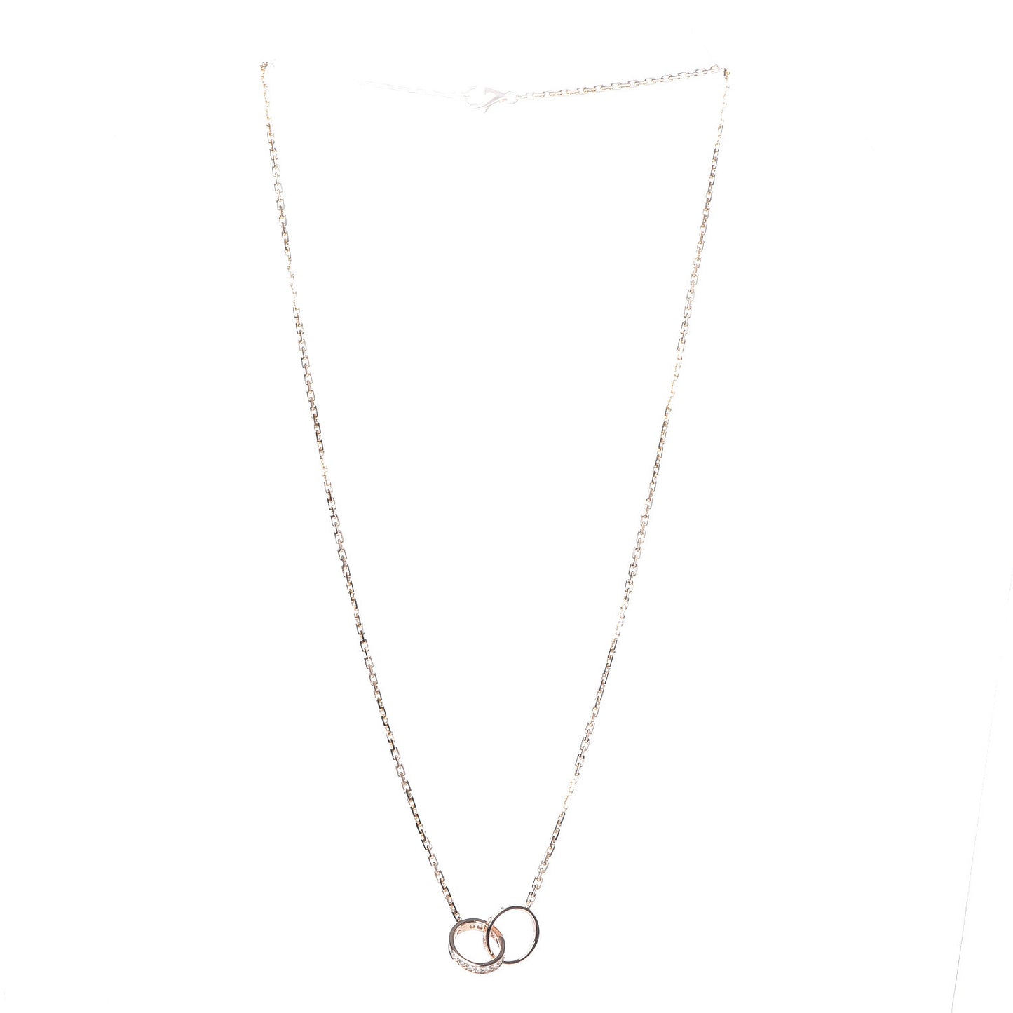 18K Pink Gold Diamond Interlocking LOVE Necklace