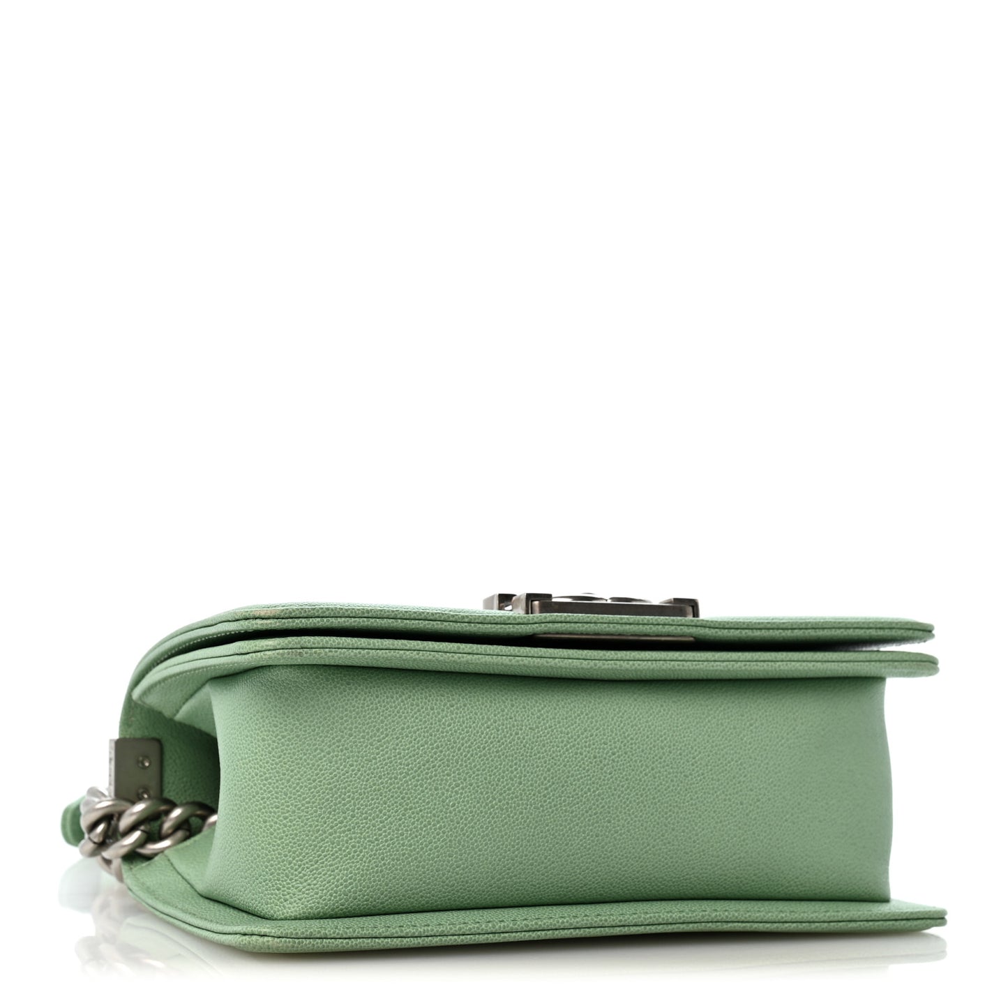 Caviar Quilted Small Boy Flap Green