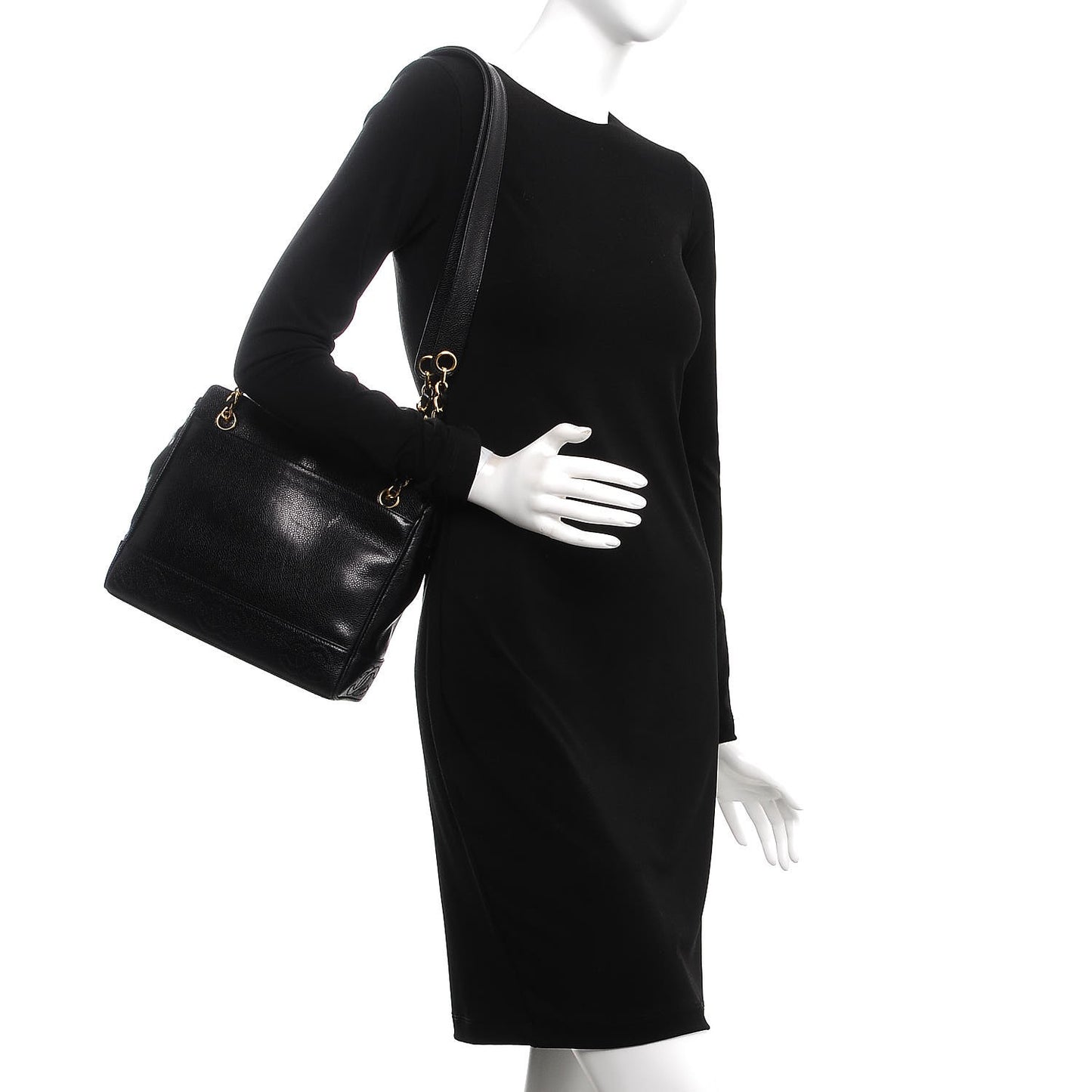 Caviar CC Shoulder Bag Black
