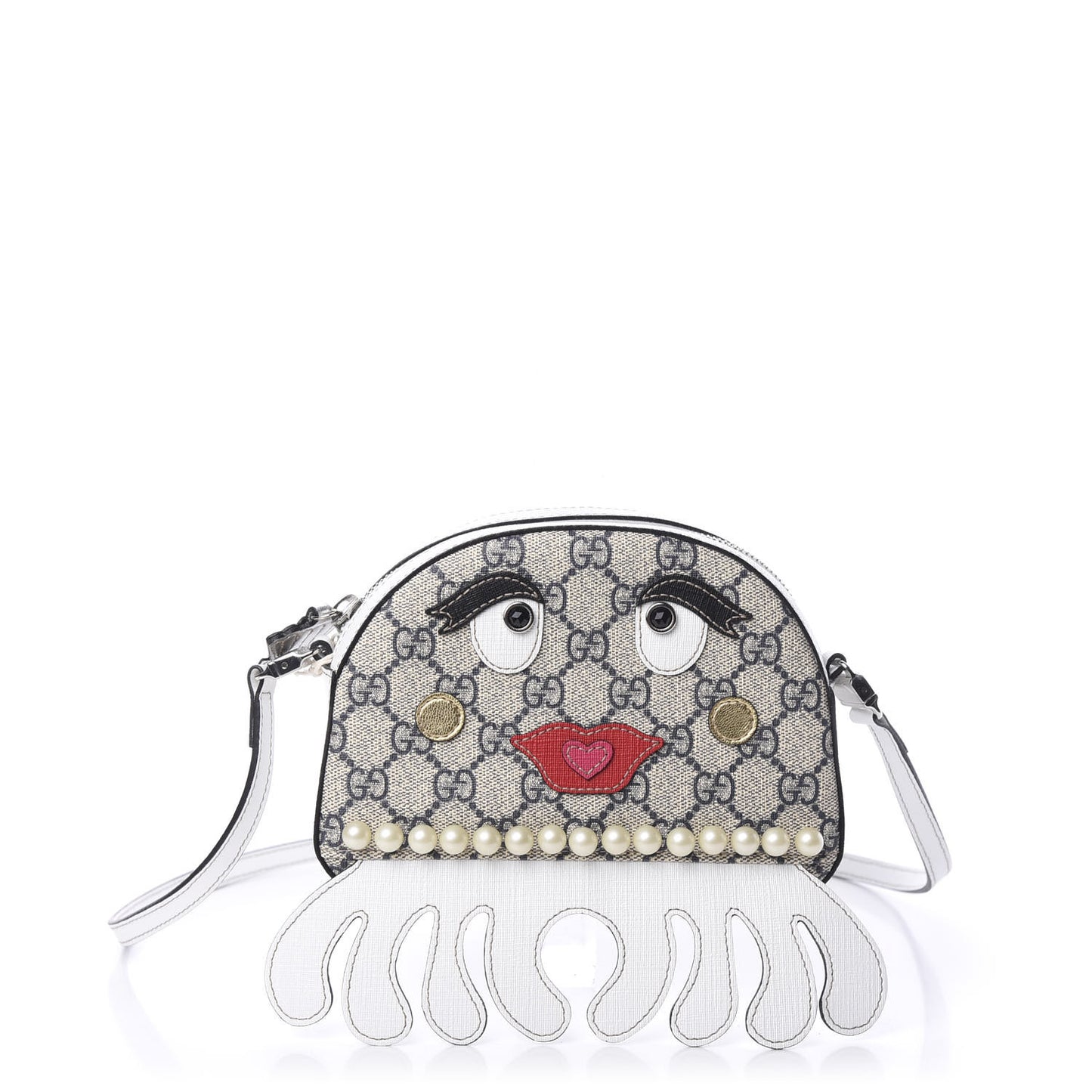 GG Supreme Monogram Childrens Octopus Messenger Bag White