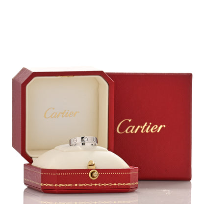 Cartier 18K White Gold Diamond 4mm LOVE Wedding Band Ring 51 5.75 5 of 5