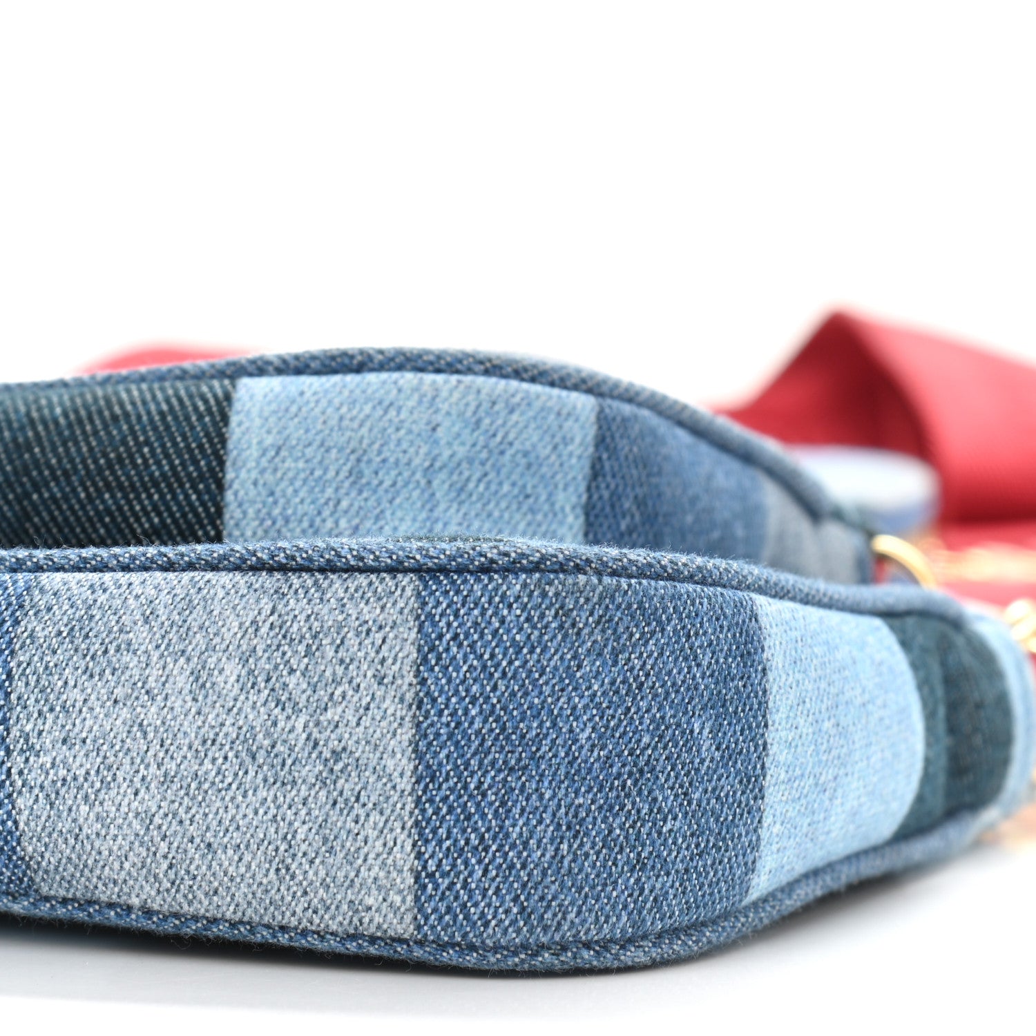 Louis Vuitton Denim Damier Monogram Patchwork Multi Pochette Accessories Blue Rouge 11 of 12