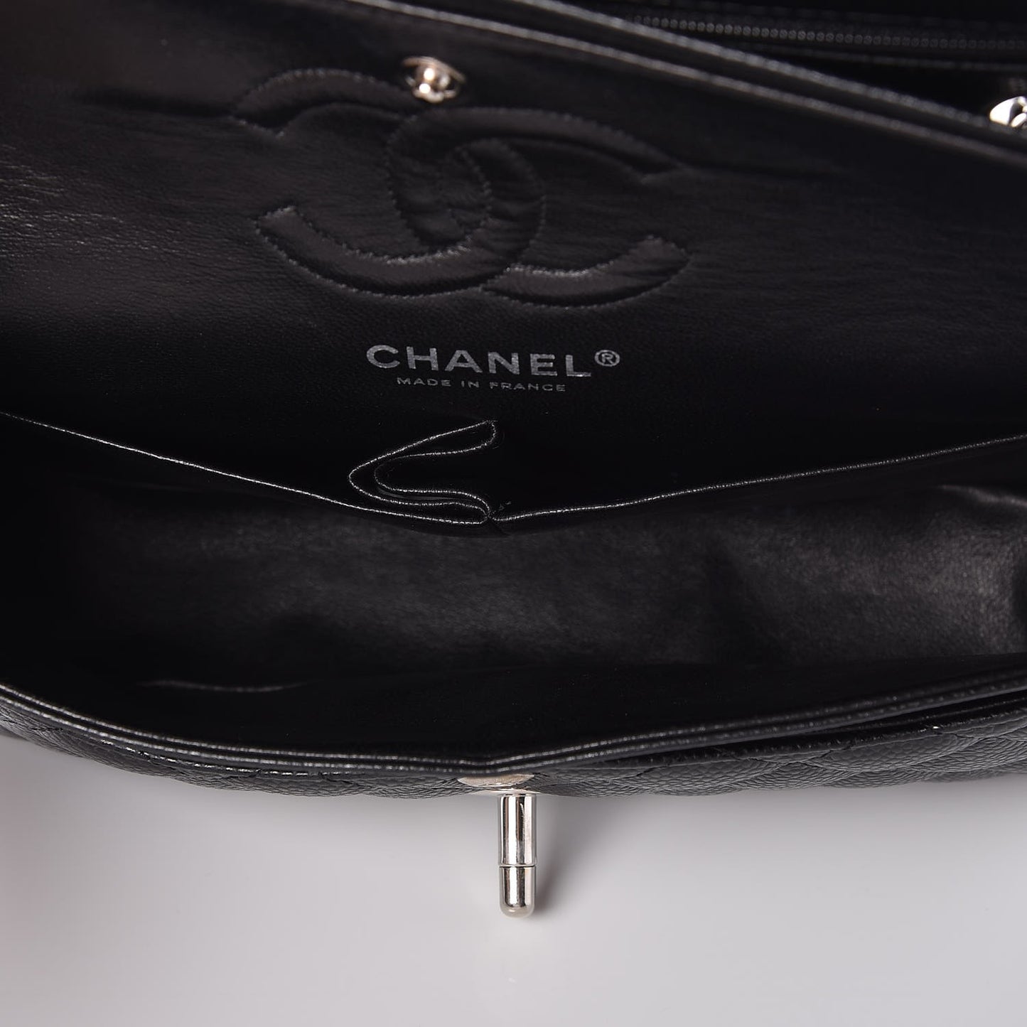 Caviar Quilted Small Double Flap Black