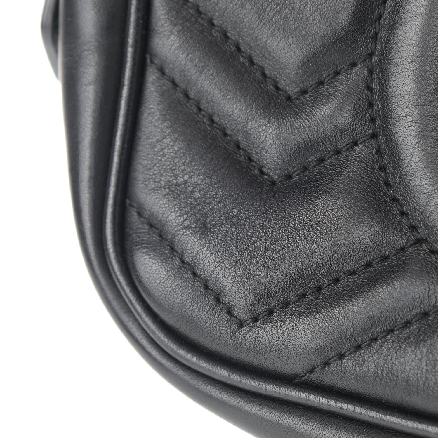 Gucci Calfskin Matelasse Mini GG Marmont Chain Shoulder Bag Black 11 of 14