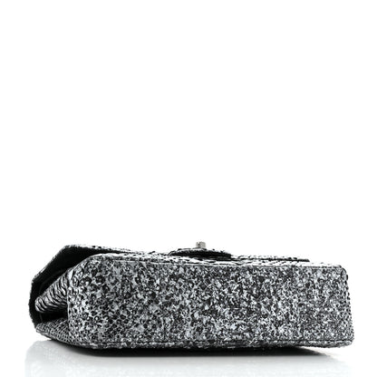 Chanel Metallic Snakeskin Medium Double Flap Black Silver 4 of 12