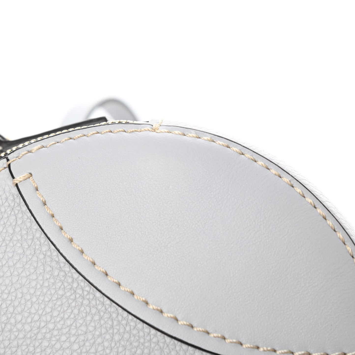 Grained Shiny Calfskin Mini Round Daria Bag Light Cloud