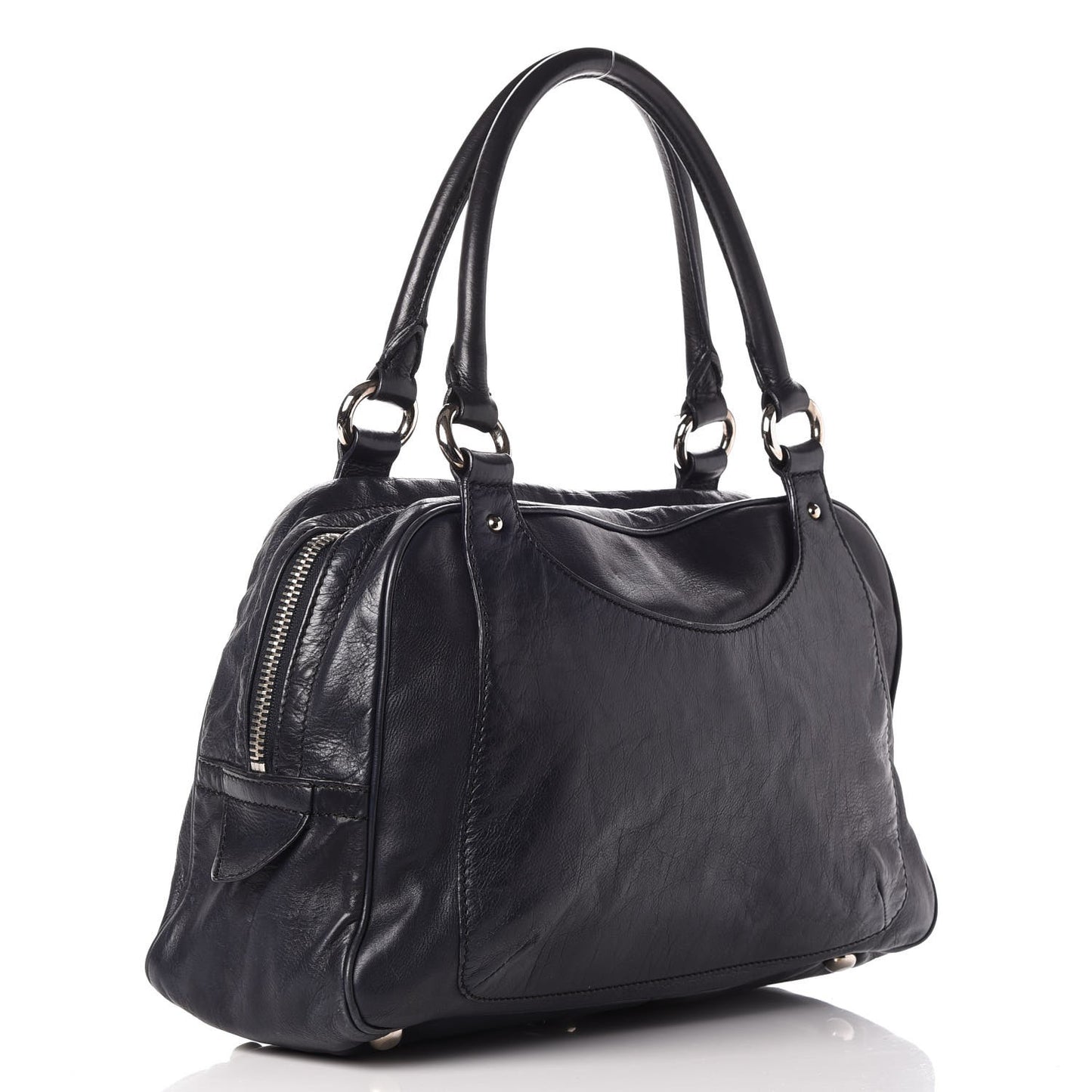 Calfskin Multipocket Shoulder Bag Blue