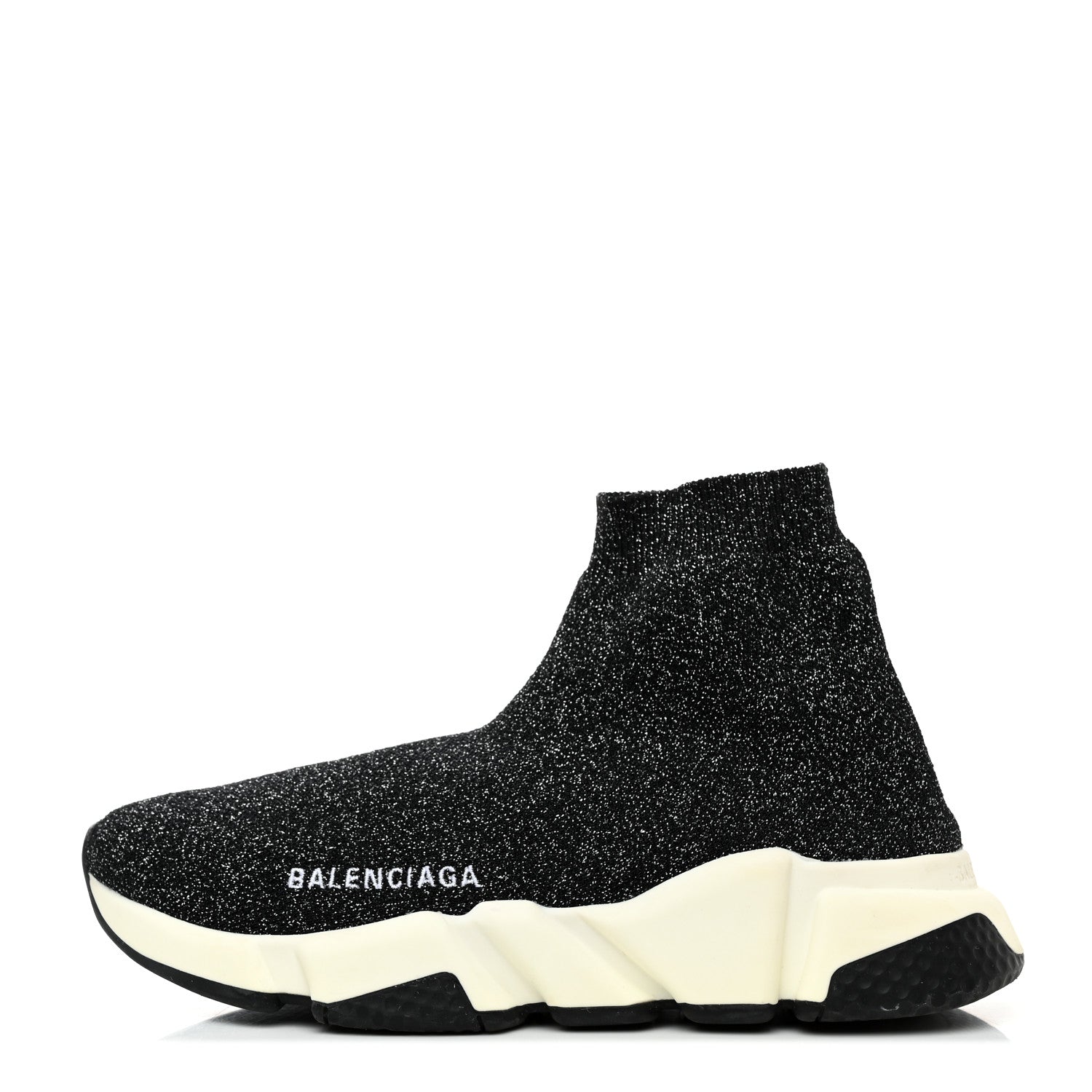 Balenciaga Knit Metal Womens Speed Sneakers 36 Black Gold 1 of 9