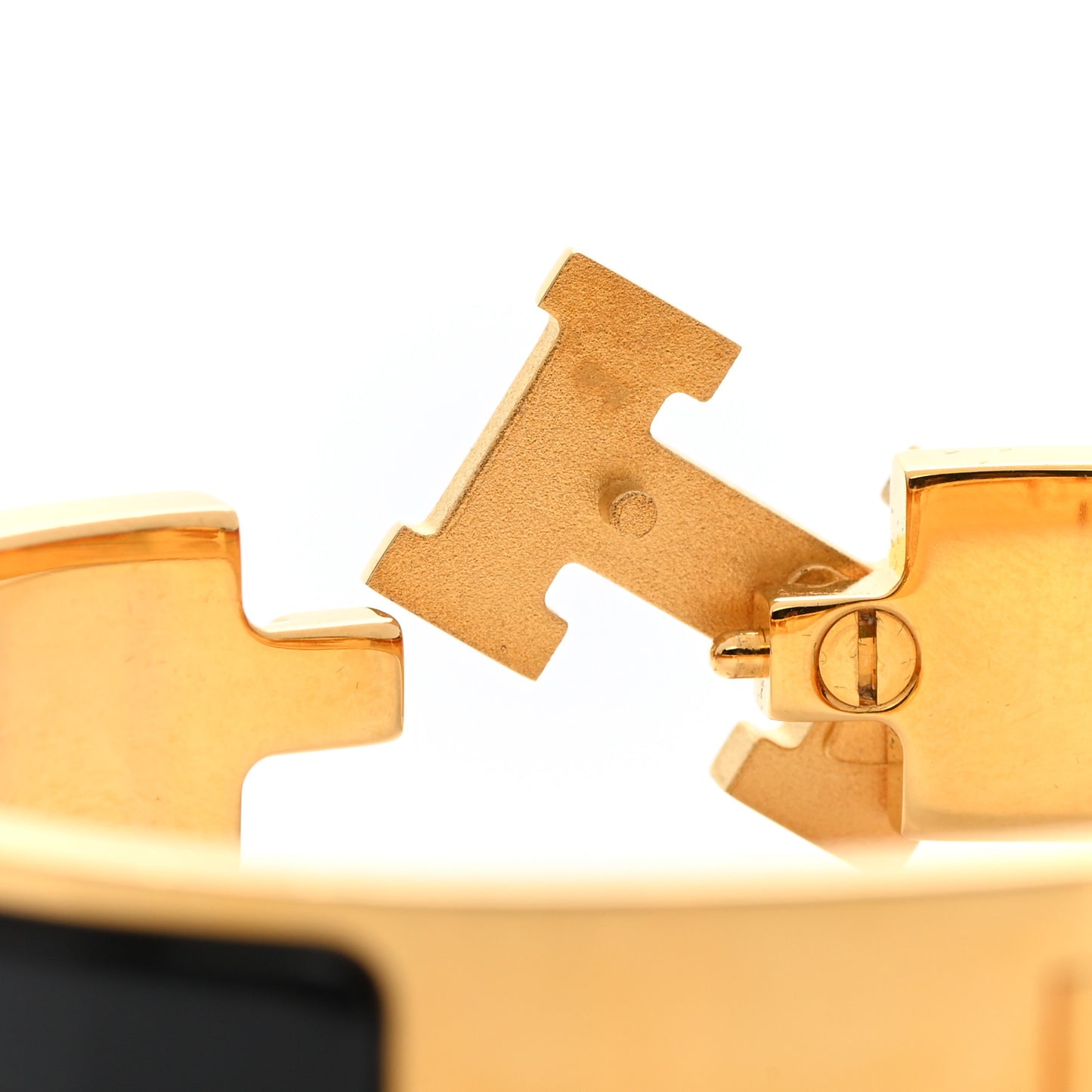 Enamel Narrow Clic Clac H Bracelet GM Black