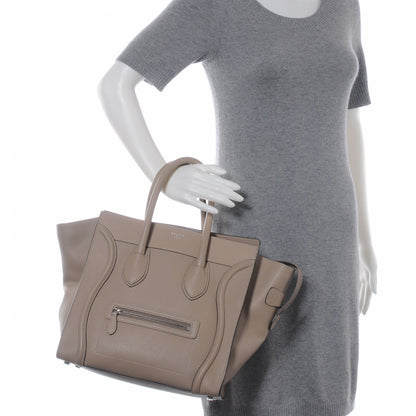 Celine Drummed Calfskin Mini Luggage Dune 2 of 8