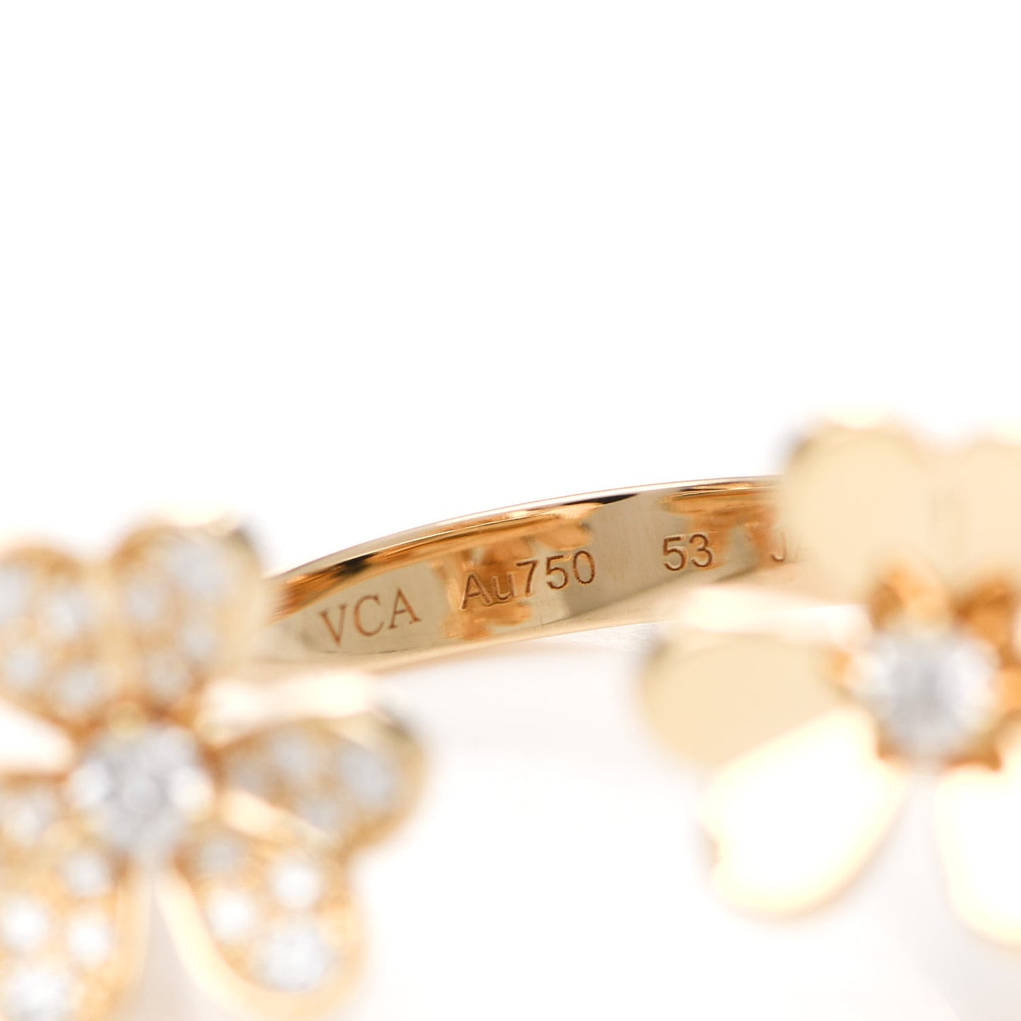 18K Yellow Gold Diamond Frivole Between The Finger Ring 53 6.5