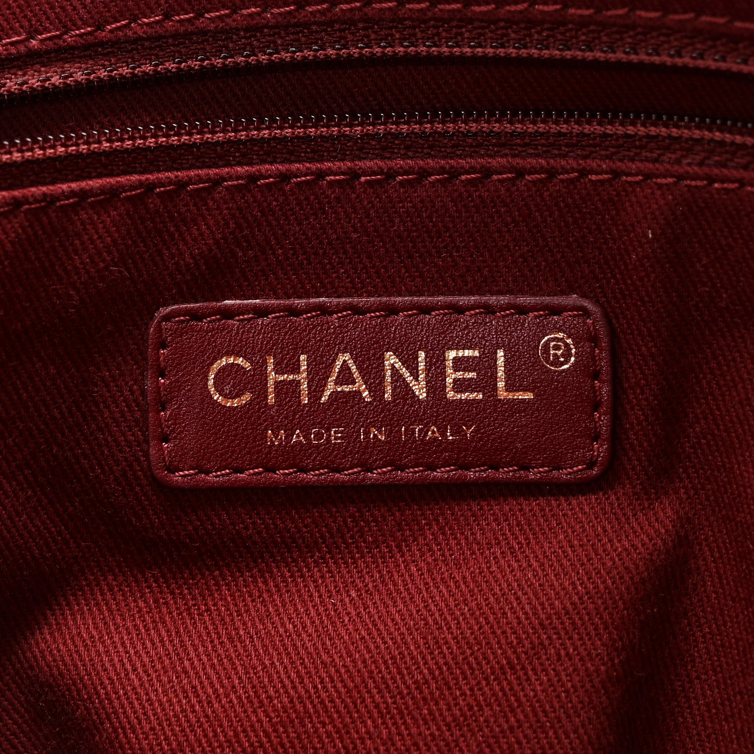 Chanel Glazed Caviar Quilted Small Shiva Tote Burgundy 6 of 10