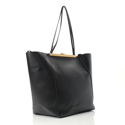 Celine Calfskin Large Clasp Cabas Black 3 of 16