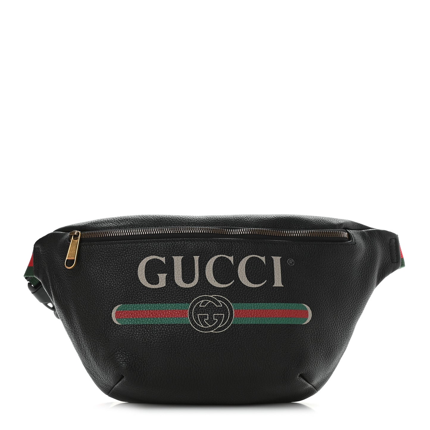 Grained Calfskin Logo Belt Bag Black