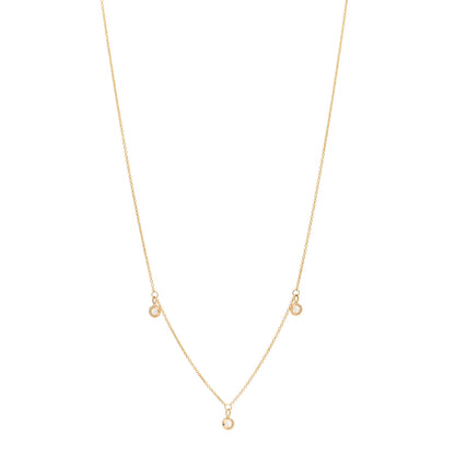 Roberto Coin 18K Yellow Gold Diamond .15ctw Diamonds By The Inch 3 Station Necklace 1 of 4