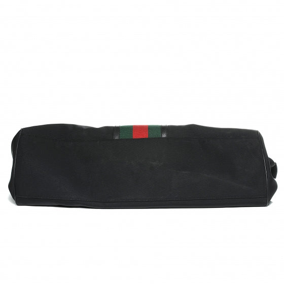Gucci Canvas Large Parana Web Duffle Bag Black 9 of 10