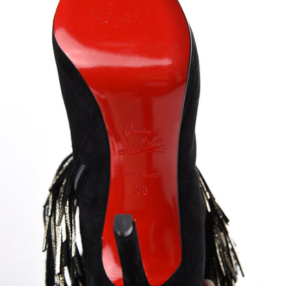 Christian Louboutin Veau Velours Lame Tweed Bolcheva 120 Thigh High Boots 36 Black Platine 6 of 7