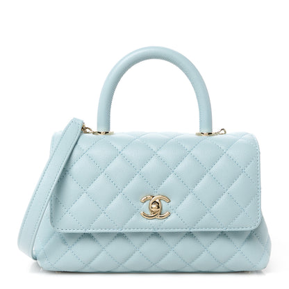Chanel Caviar Quilted Mini Coco Handle Flap Light Blue 1 of 11