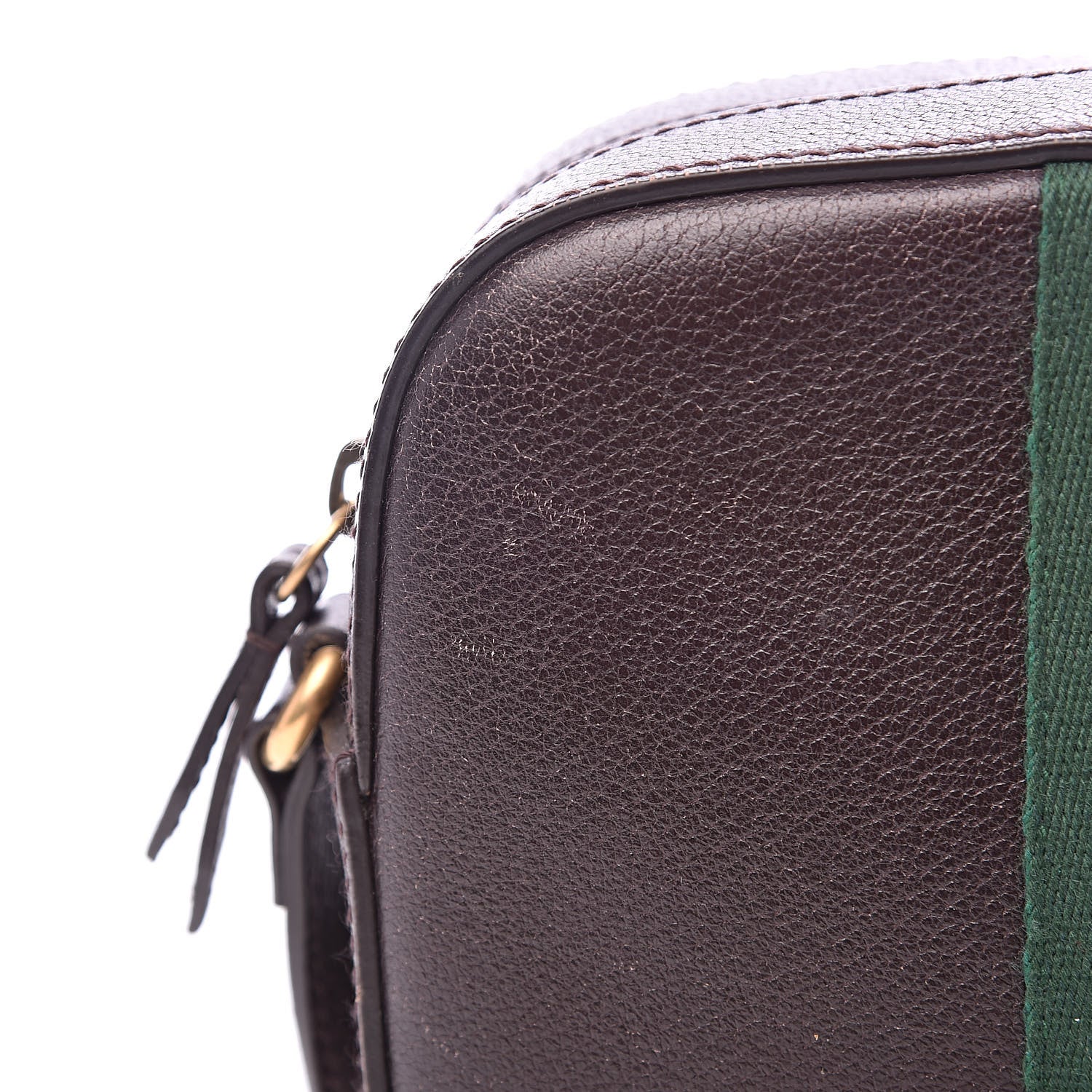 Gucci Textured Calfskin Web Small Webby Bee Shoulder Bag Brown Coffee 17 of 19