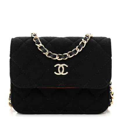 Chanel Jersey Quilted Micro Mini Flap Black 1 of 11