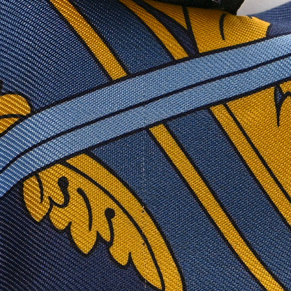 Hermes Silk Washington's Carriage Detail Twilly Gris Bleu Jean Jaune 5 of 5